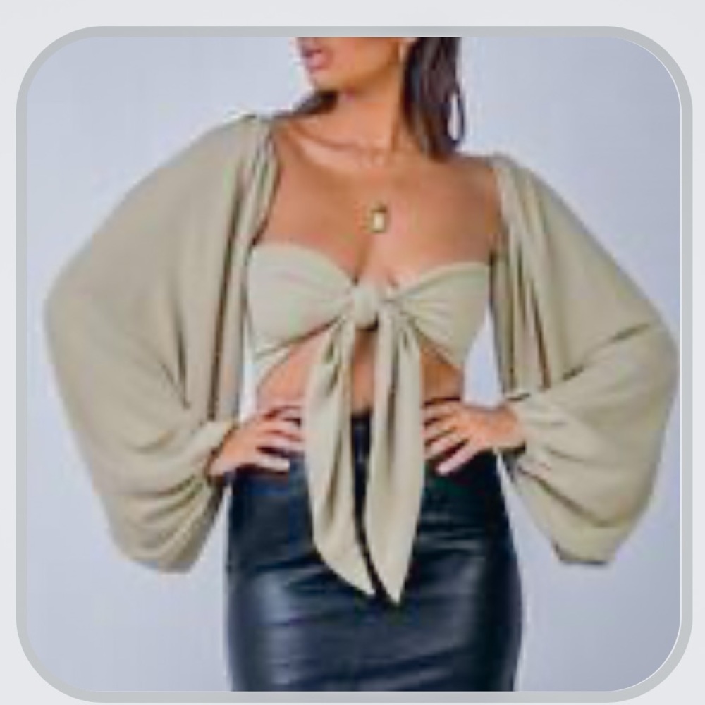 The cutest tie up blouse ! Never Worn